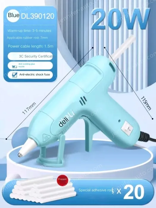 20W children's blue + 20 glue sticks + storage bag
