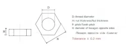 External hexagon nut 201 stainless steel-M20