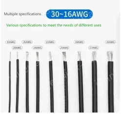 Silicone high temperature cable 30AWG Yellow