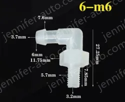 6-M6-M thread right angle elbow