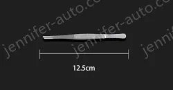 Stainless steel tweezers Straight round head (thick) 12.5cm
