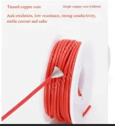 Silicone high temperature cable 26AWG Blue