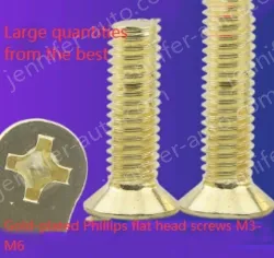 Golden Flat Head Screws M3*6