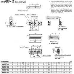 Air Slide Table Double-ported Type MXQ B Series ø6, ø8, ø12, ø16, ø20MXQ6B-20Z