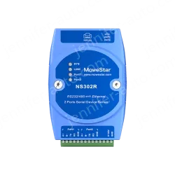 DIN Rail Serial Server 2 ports