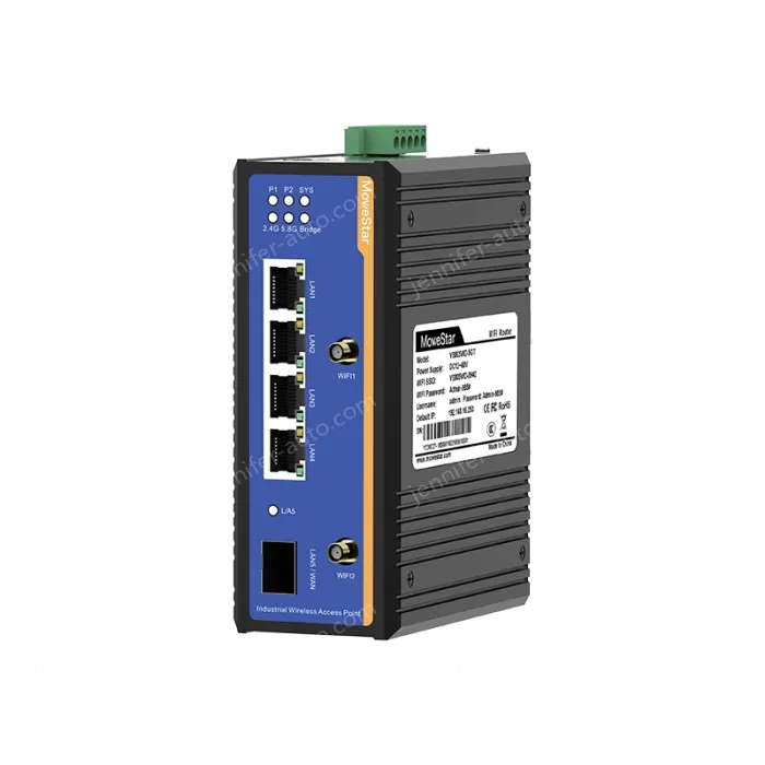 1 Port Gigabit SFP + 4 Ports Gigabit RJ45 Din-Rail Dual Band Wi-Fi6 Wireless Router