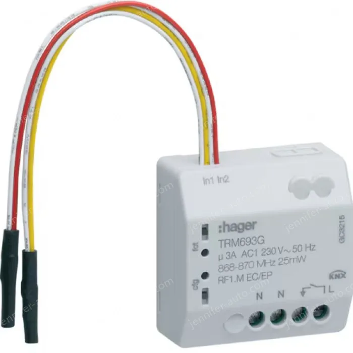 Module 1 flush mounted output 3A 230V + 2 inputs mains powered, KNX radio