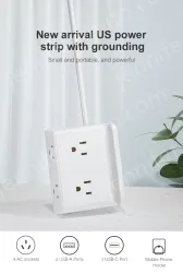 4 AC Outlets Holder Surge Protector Power Strip