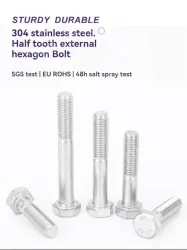 Half thread external hexagonal bolt M6*50