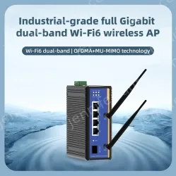 1 Port Gigabit SFP + 4 Ports Gigabit RJ45 Din-Rail Dual Band Wi-Fi6 Wireless Router