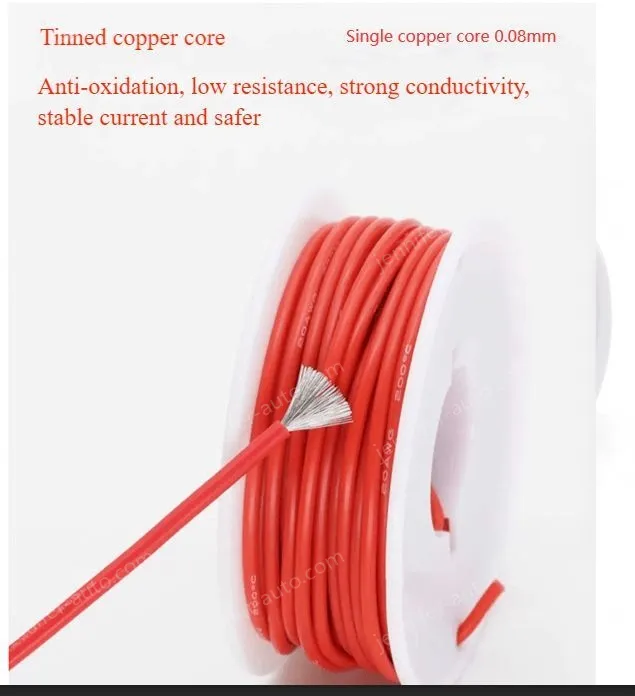 Silicone high temperature cable 30AWG Black